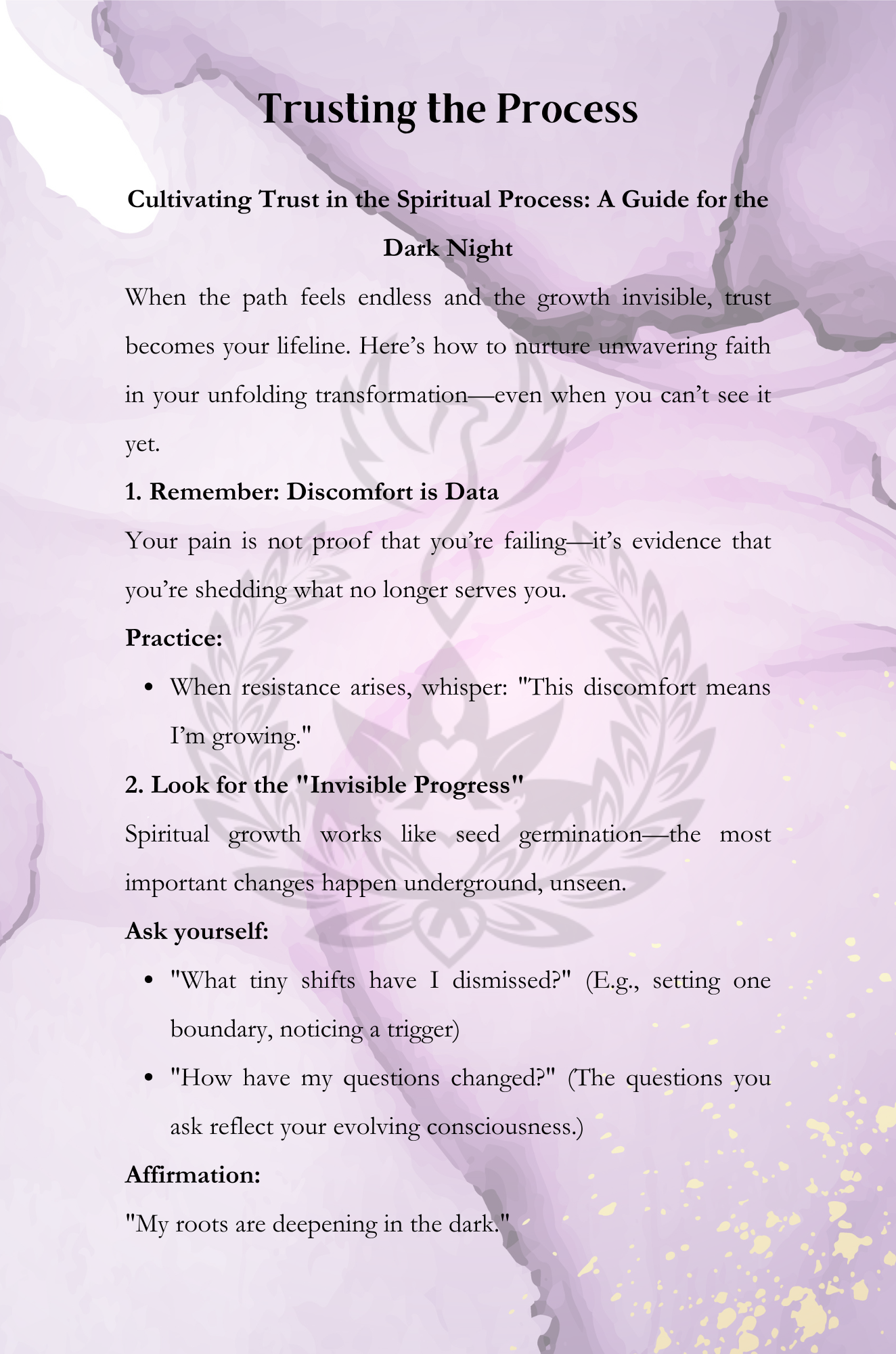 The Dark Night of the Soul Digital Workbook The Dark Night of the Soul