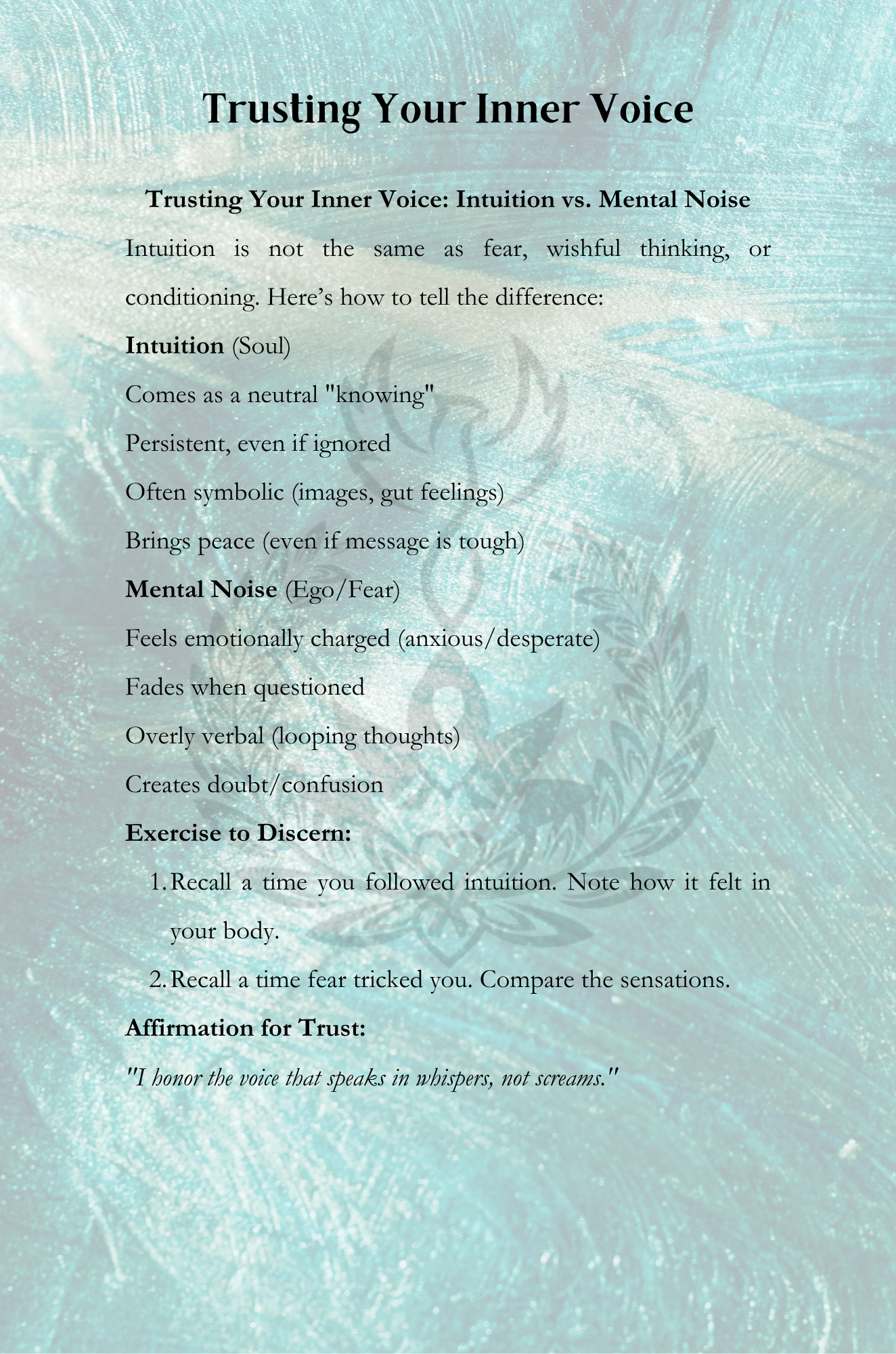 The Mastering Your Intuition Digital Workbook The Mastering Your Intuition Digital Workbook - Image 2