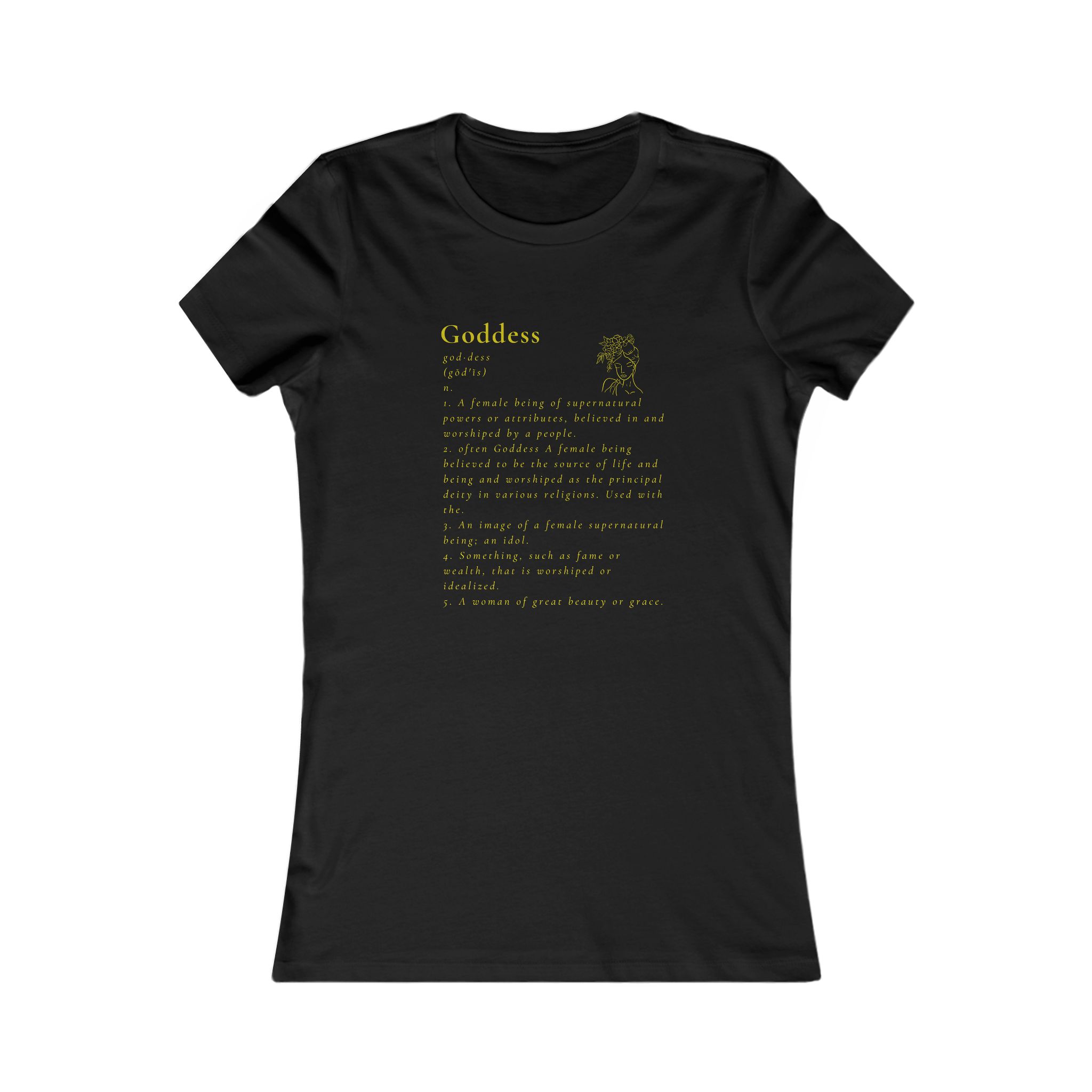 Definition of a Goddess Yellow Tee Definition of a Goddess Yellow Tee